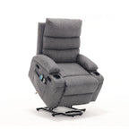 Canapé inclinable électrique avec massage par vibrations à 8 points, chauffage, minuterie réglable, télécommande et porte-gobelet