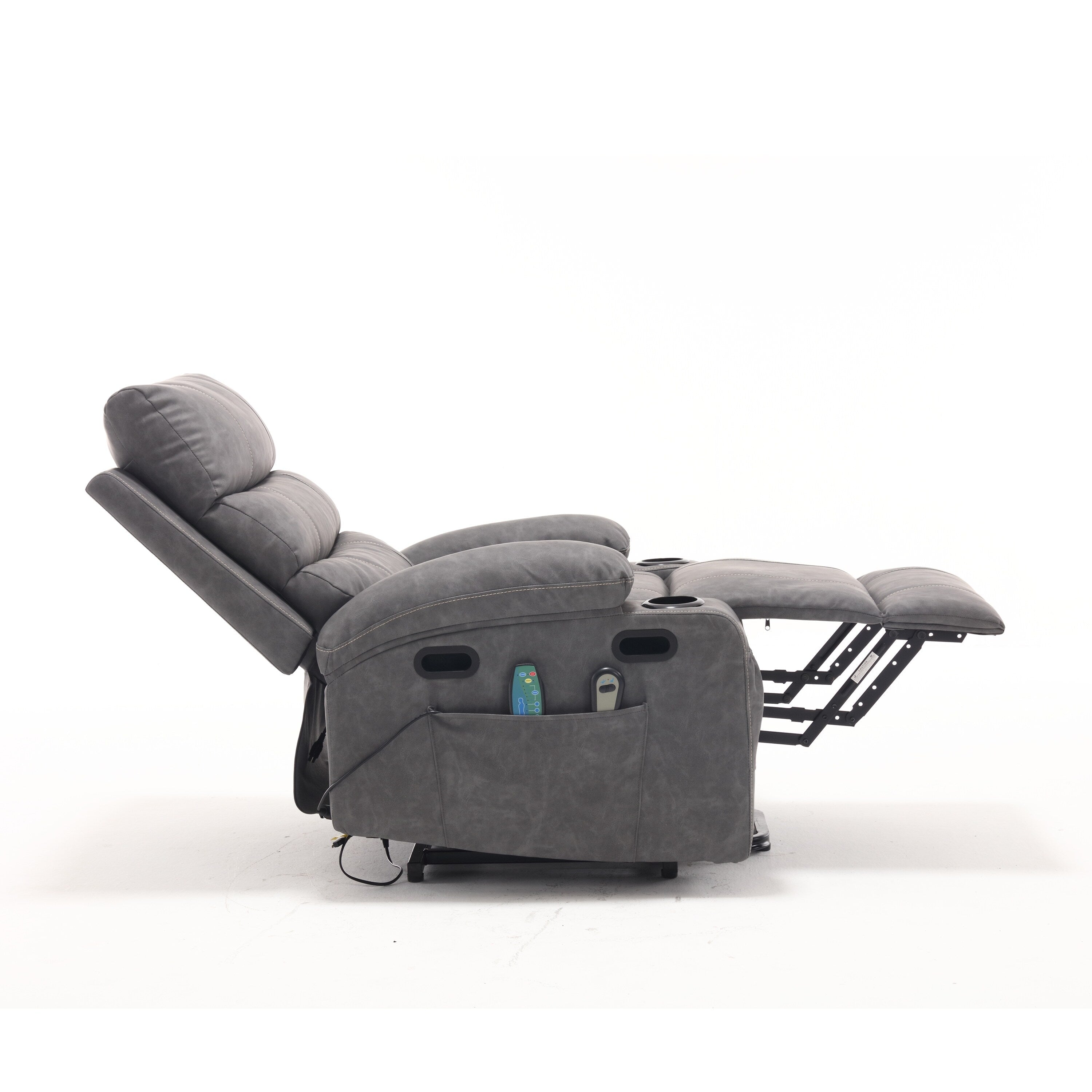 Canapé inclinable électrique avec massage par vibrations à 8 points, chauffage, minuterie réglable, télécommande et porte-gobelet