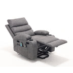 Canapé inclinable électrique avec massage par vibrations à 8 points, chauffage, minuterie réglable, télécommande et porte-gobelet