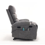 Canapé inclinable électrique avec massage par vibrations à 8 points, chauffage, minuterie réglable, télécommande et porte-gobelet