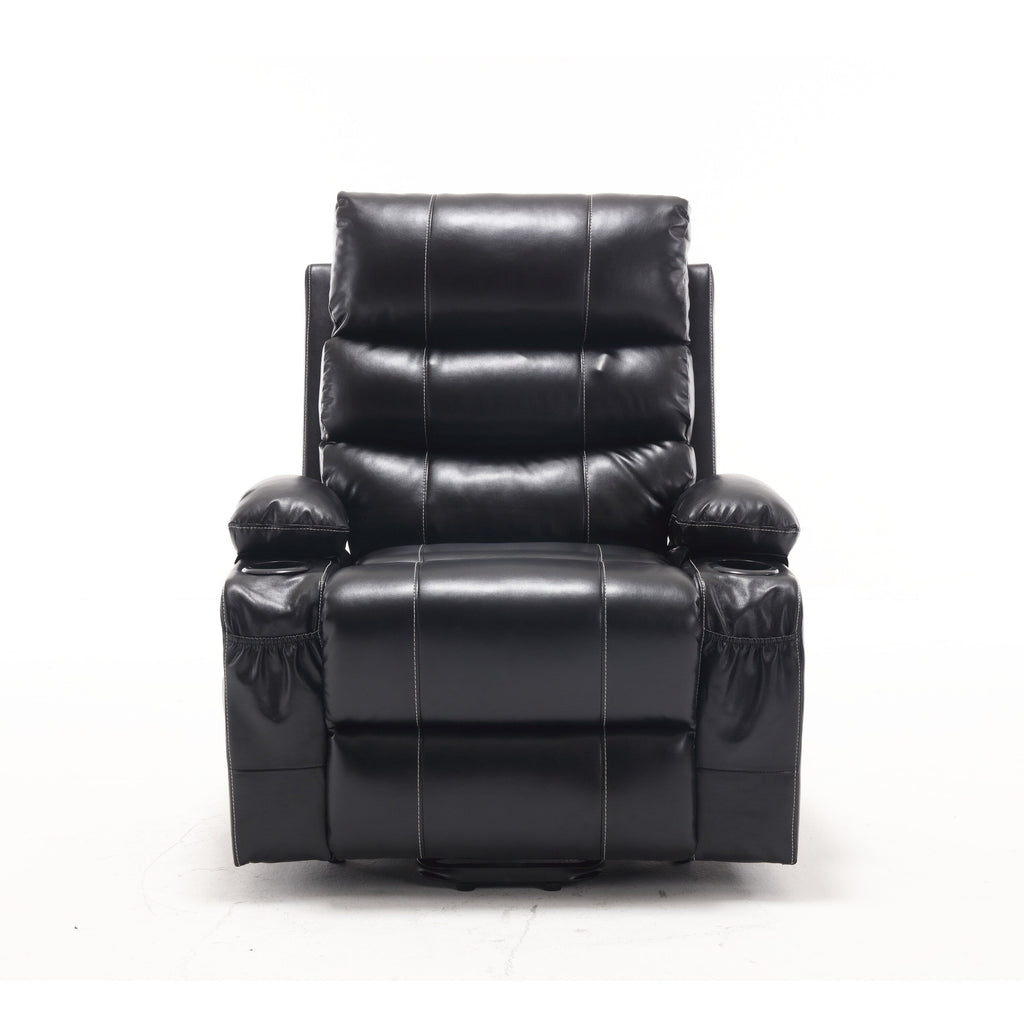 Canapé inclinable électrique avec massage par vibrations à 8 points, chauffage, minuterie réglable, télécommande et porte-gobelet