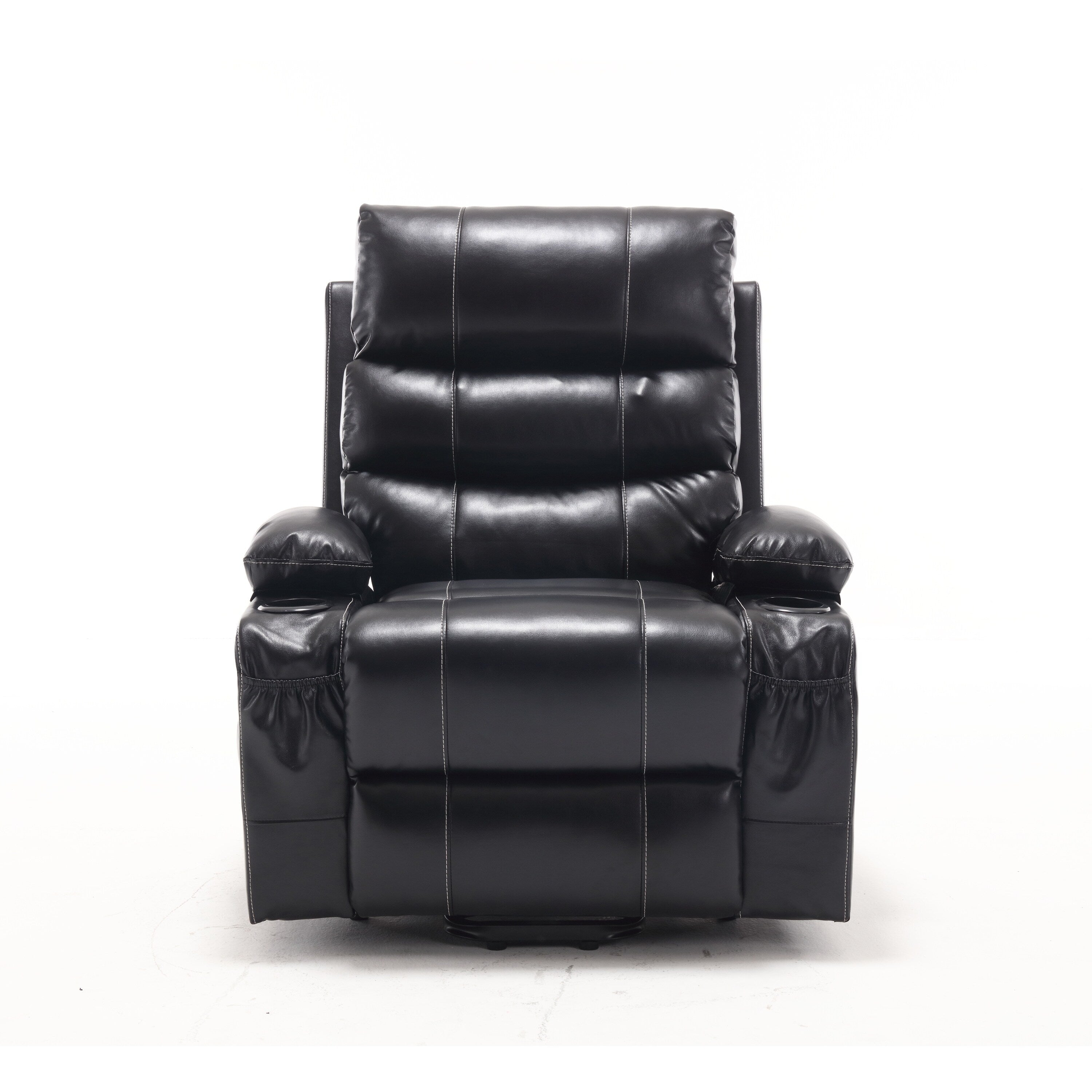 Canapé inclinable électrique avec massage par vibrations à 8 points, chauffage, minuterie réglable, télécommande et porte-gobelet