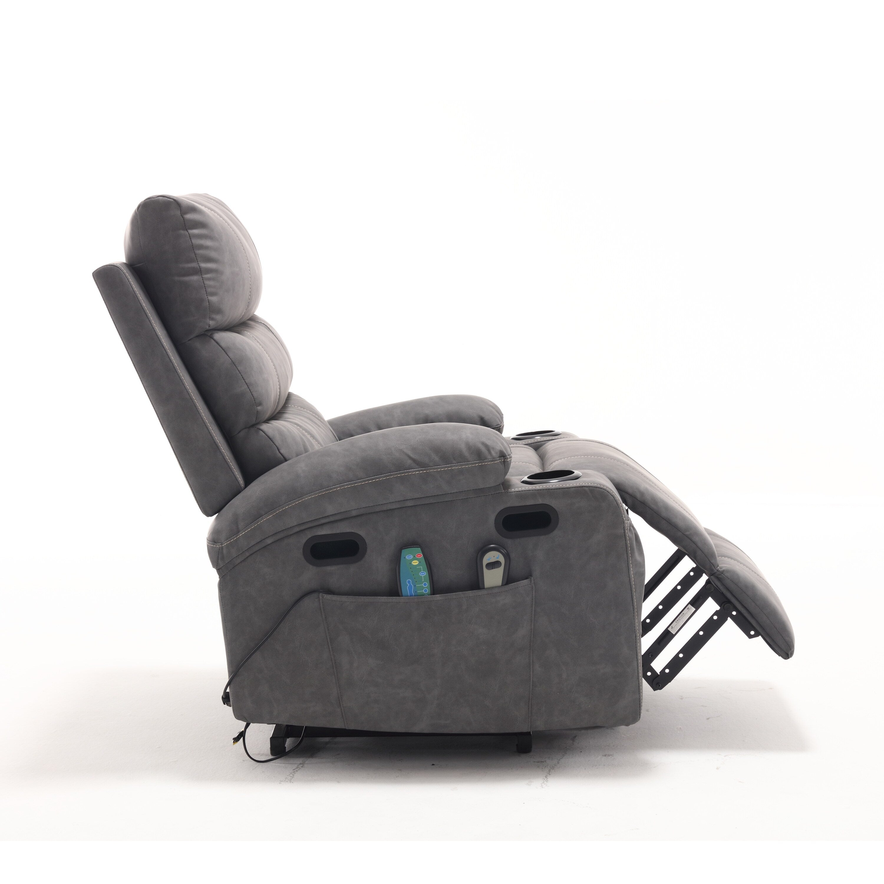 Canapé inclinable électrique avec massage par vibrations à 8 points, chauffage, minuterie réglable, télécommande et porte-gobelet