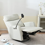 Fauteuil inclinable électrique pivotant à 270°, ports USB et repose-pieds réglable pour salon et chambre d'enfant