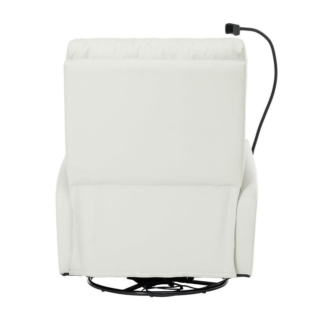 Fauteuil inclinable électrique pivotant à 270°, ports USB et repose-pieds réglable pour salon et chambre d'enfant