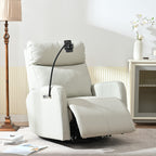 Fauteuil inclinable électrique pivotant à 270°, ports USB et repose-pieds réglable pour salon et chambre d'enfant