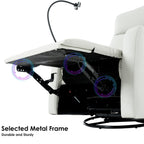 Fauteuil inclinable électrique pivotant à 270°, ports USB et repose-pieds réglable pour salon et chambre d'enfant