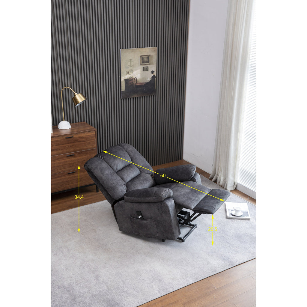 Fauteuil releveur électrique inclinable avec massage, chauffage et télécommande