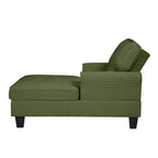Fauteuil inclinable d'intérieur élégant en velours côtelé, fauteuil de salon rembourré, canapé-lit, banc de rangement avec garniture cloutée