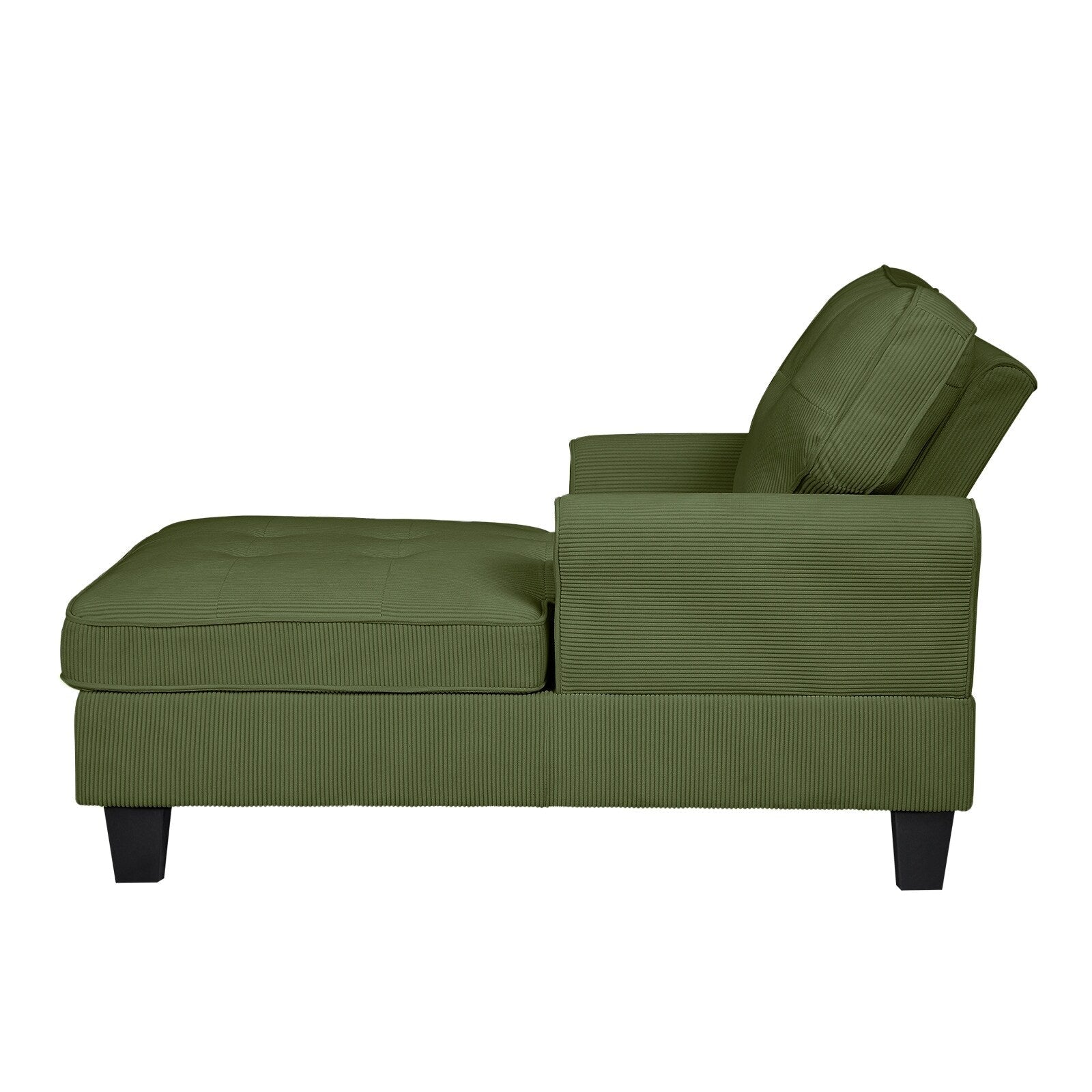Fauteuil inclinable d'intérieur élégant en velours côtelé, fauteuil de salon rembourré, canapé-lit, banc de rangement avec garniture cloutée