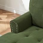 Fauteuil inclinable d'intérieur élégant en velours côtelé, fauteuil de salon rembourré, canapé-lit, banc de rangement avec garniture cloutée