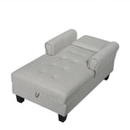Fauteuil inclinable d'intérieur élégant en velours côtelé, fauteuil de salon rembourré, canapé-lit, banc de rangement avec garniture cloutée