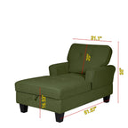 Fauteuil inclinable d'intérieur élégant en velours côtelé, fauteuil de salon rembourré, canapé-lit, banc de rangement avec garniture cloutée
