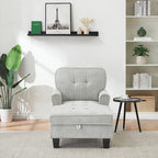 Fauteuil inclinable d'intérieur élégant en velours côtelé, fauteuil de salon rembourré, canapé-lit, banc de rangement avec garniture cloutée