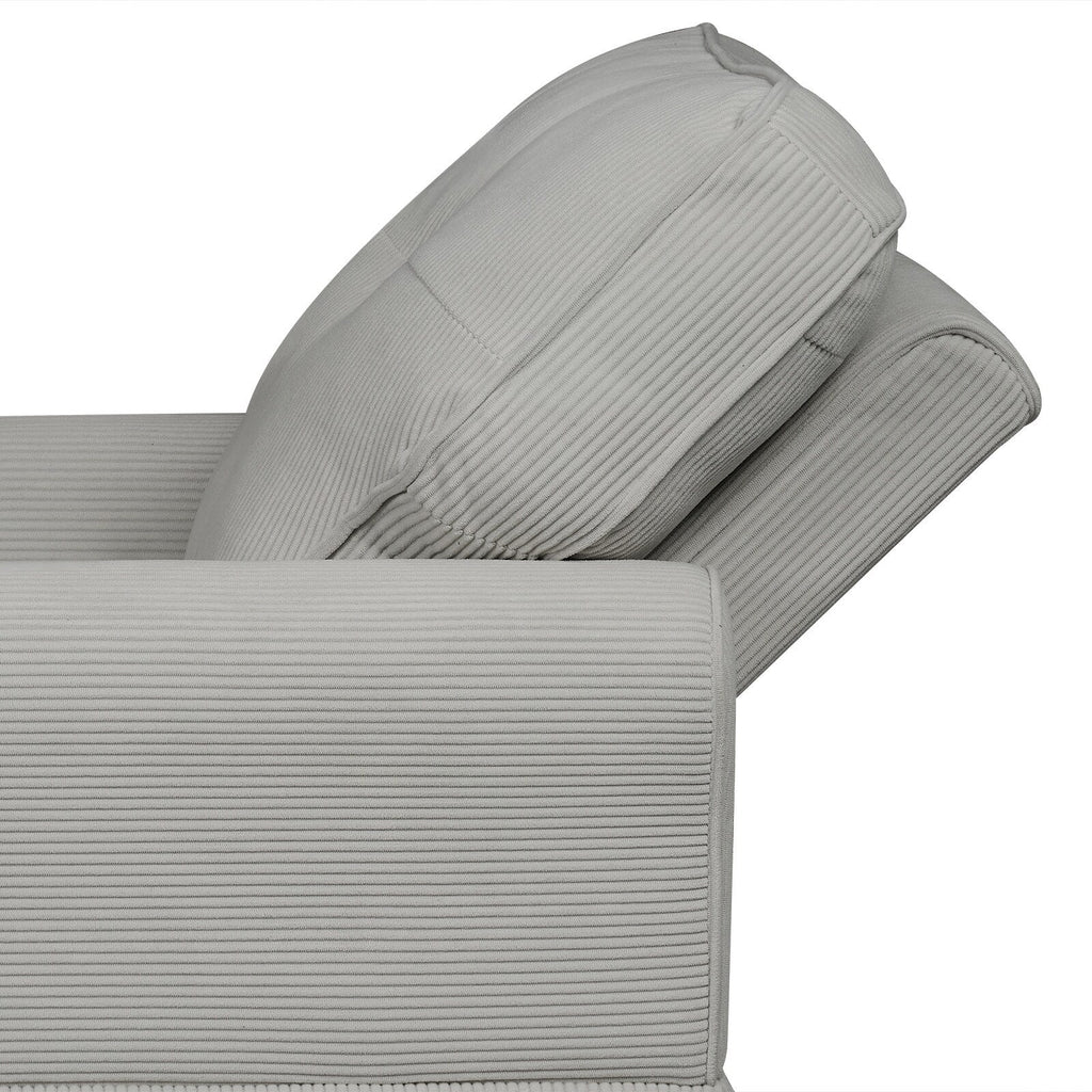Fauteuil inclinable d'intérieur élégant en velours côtelé, fauteuil de salon rembourré, canapé-lit, banc de rangement avec garniture cloutée