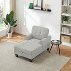 Fauteuil inclinable d'intérieur élégant en velours côtelé, fauteuil de salon rembourré, canapé-lit, banc de rangement avec garniture cloutée