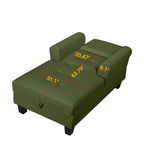 Fauteuil inclinable d'intérieur élégant en velours côtelé, fauteuil de salon rembourré, canapé-lit, banc de rangement avec garniture cloutée