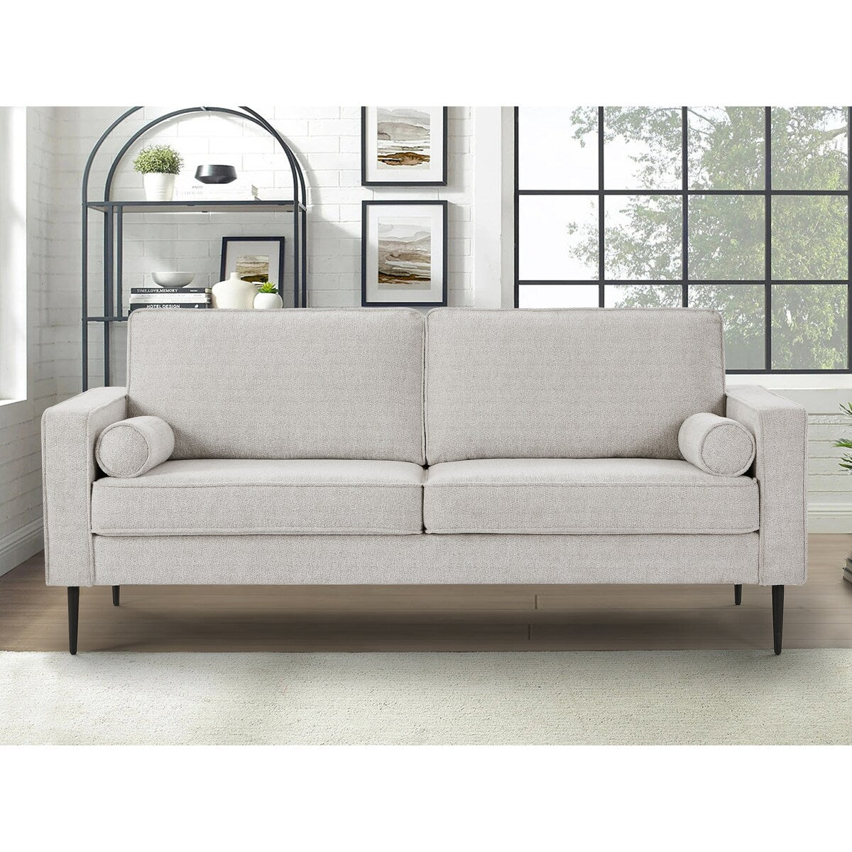 Canapé Chesterfield capitonné moderne du milieu du siècle avec surface en tissu high-tech pour le salon