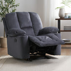 Fauteuil inclinable manuel élégant avec tissu doux pour la peau, confort moelleux et deux porte-gobelets