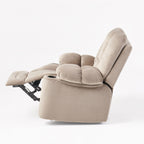Fauteuil inclinable manuel élégant avec tissu doux pour la peau, confort moelleux et deux porte-gobelets