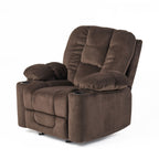 Fauteuil inclinable manuel élégant avec tissu doux pour la peau, confort moelleux et deux porte-gobelets