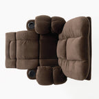 Fauteuil inclinable manuel élégant avec tissu doux pour la peau, confort moelleux et deux porte-gobelets