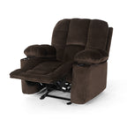 Fauteuil inclinable manuel élégant avec tissu doux pour la peau, confort moelleux et deux porte-gobelets
