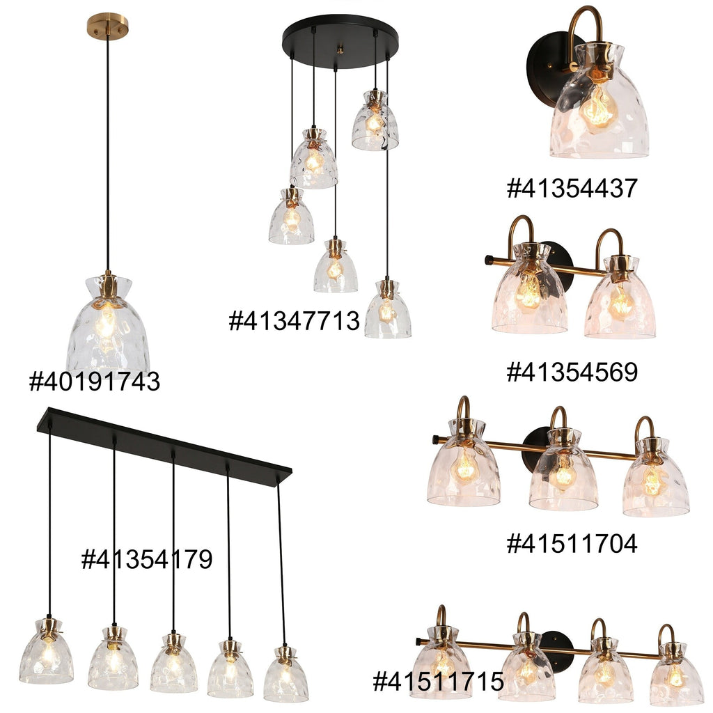Suspension moderne du milieu du siècle Elisie à 1 lumière en verre martelé avec dôme en cascade pour cuisine, îlot de cuisine, salle à manger