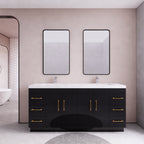 Meuble-lavabo autoportant Eliza de 72 po avec double vasque