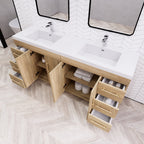 Meuble-lavabo autoportant Eliza de 72 po avec double vasque