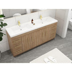 Meuble-lavabo autoportant Eliza de 72 po avec double vasque