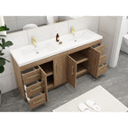 Meuble-lavabo autoportant Eliza de 72 po avec double vasque