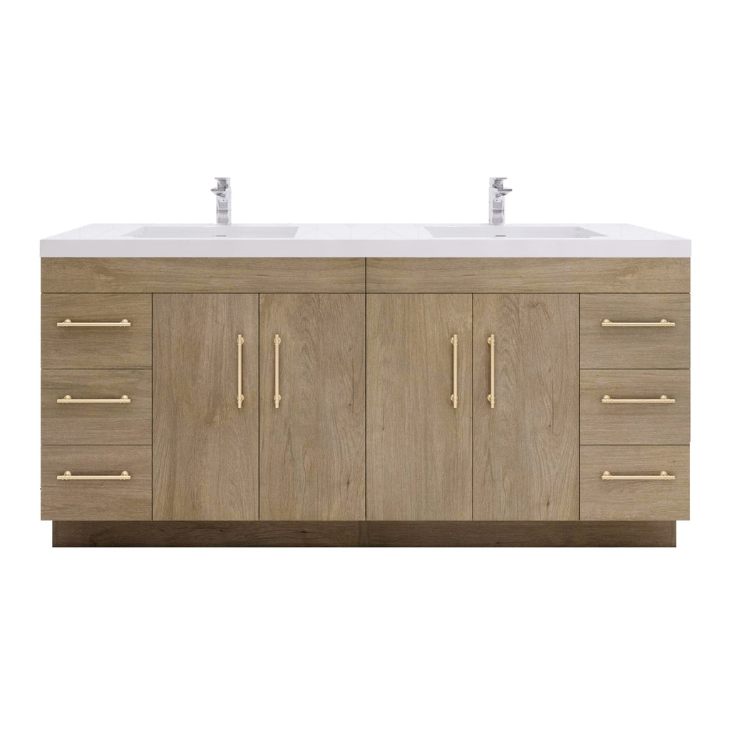 Meuble-lavabo autoportant Eliza de 72 po avec double vasque