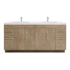 Meuble-lavabo autoportant Eliza de 72 po avec double vasque