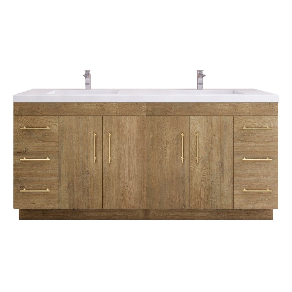 Meuble-lavabo autoportant Eliza de 72 po avec double vasque