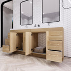 Meuble-lavabo autoportant Eliza de 72 po avec double vasque