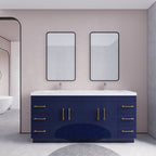 Meuble-lavabo autoportant Eliza de 72 po avec double vasque