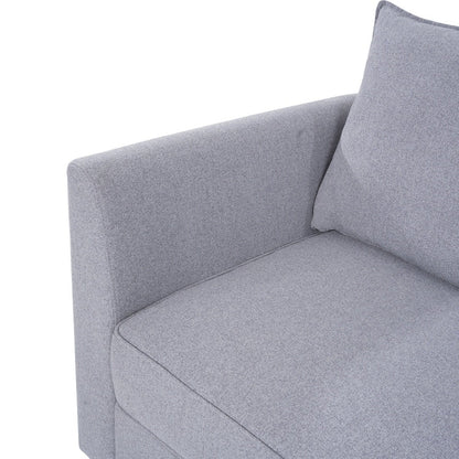 Canapé modulaire 3 pièces avec assise douce et confortable Canapé en lin avec cadre en bois robuste Idéal pour les petits espaces