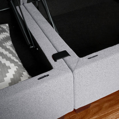 Canapé modulaire 3 pièces avec assise douce et confortable Canapé en lin avec cadre en bois robuste Idéal pour les petits espaces
