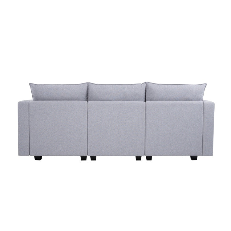 Canapé modulaire 3 pièces avec assise douce et confortable Canapé en lin avec cadre en bois robuste Idéal pour les petits espaces