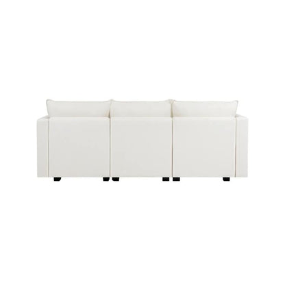Canapé modulaire 3 pièces avec assise douce et confortable Canapé en lin avec cadre en bois robuste Idéal pour les petits espaces