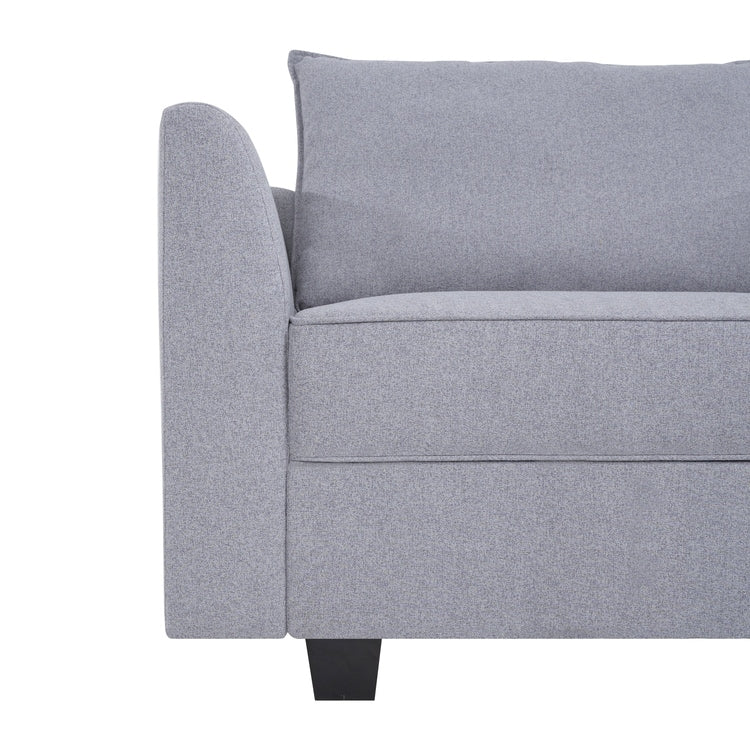 Canapé modulaire 3 pièces avec assise douce et confortable Canapé en lin avec cadre en bois robuste Idéal pour les petits espaces