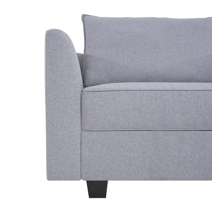 Canapé modulaire 3 pièces avec assise douce et confortable Canapé en lin avec cadre en bois robuste Idéal pour les petits espaces