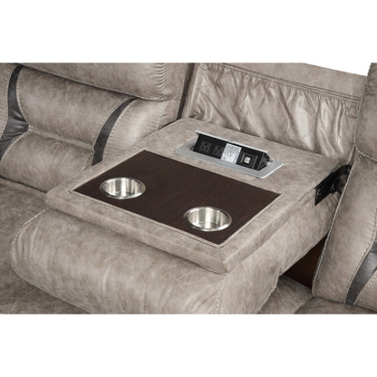 Canapé inclinable à mouvement manuel Elkton de Roundhill Furniture avec console de rangement