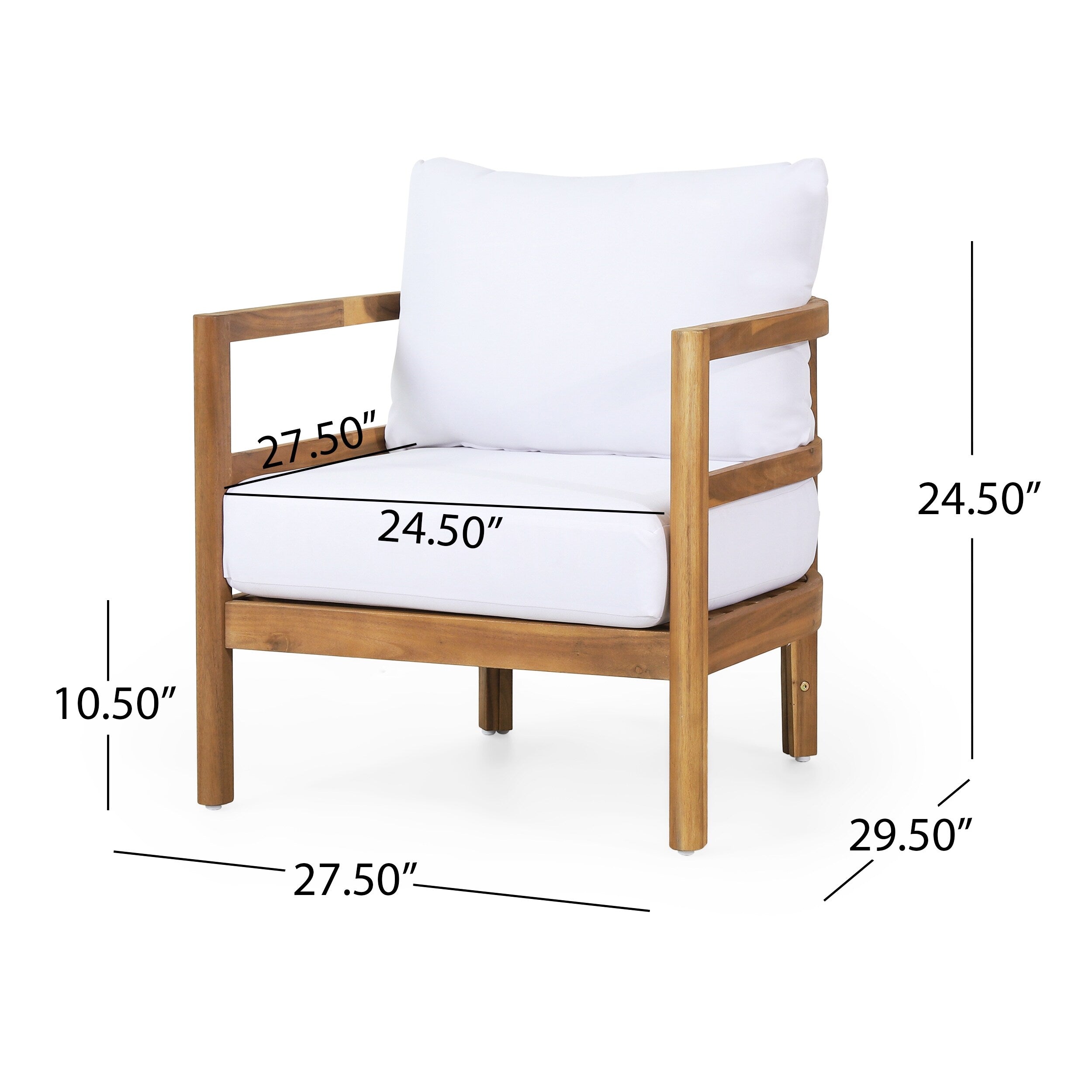 Salon de jardin 4 places en bois d'acacia Ellendale avec coussins par Christopher Knight Home