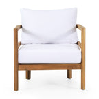 Salon de jardin 4 places en bois d'acacia Ellendale avec coussins par Christopher Knight Home