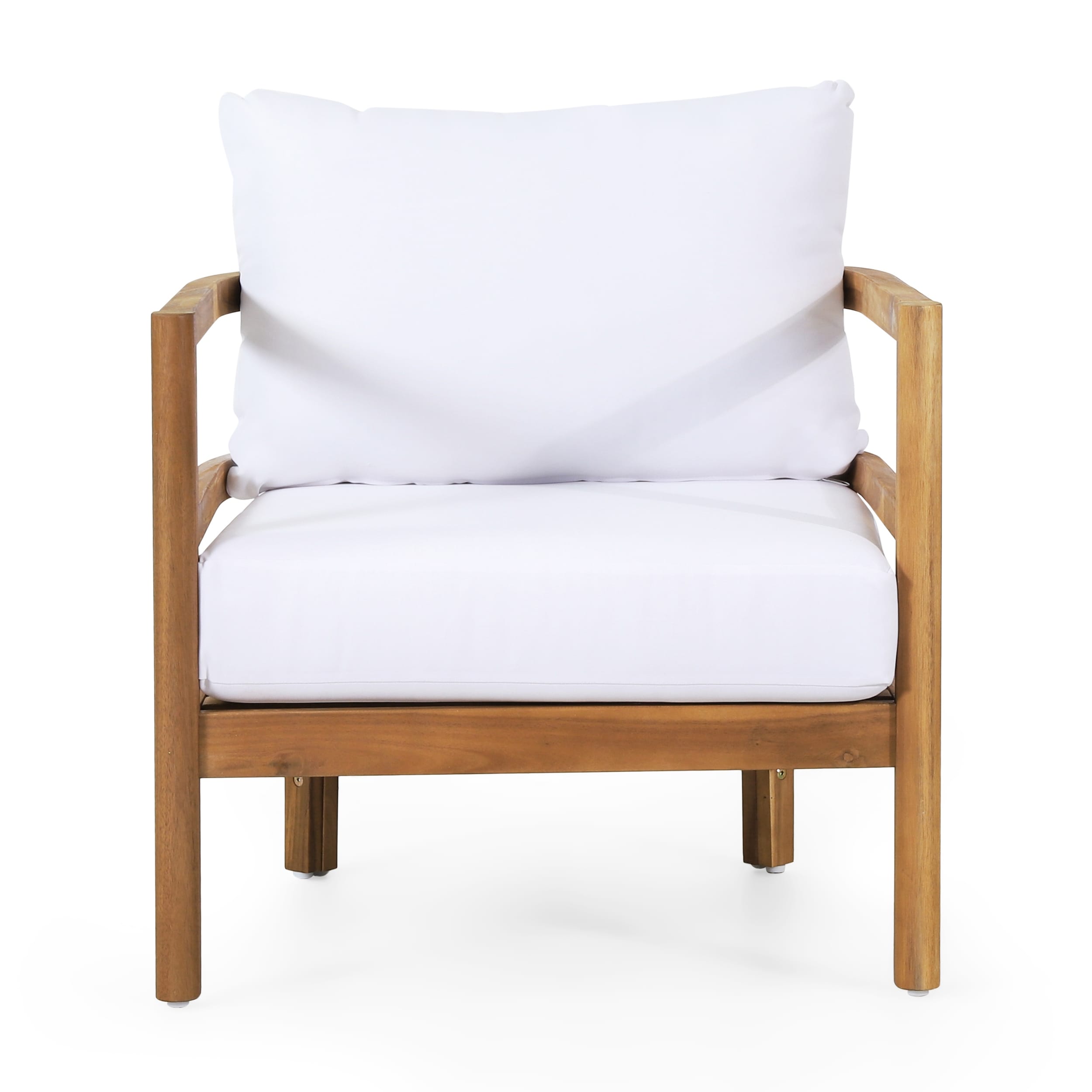 Salon de jardin 4 places en bois d'acacia Ellendale avec coussins par Christopher Knight Home