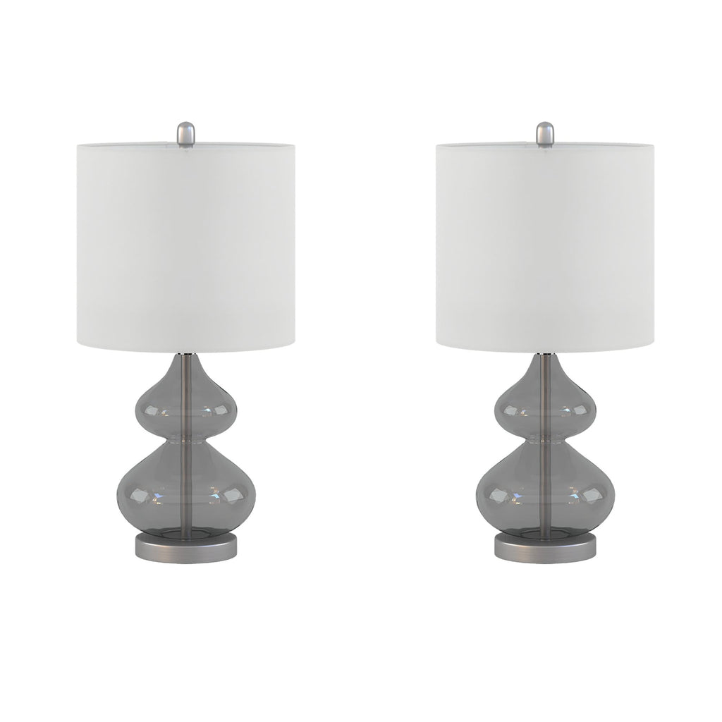 Lampe de table en verre courbé Ellipse, lot de 2