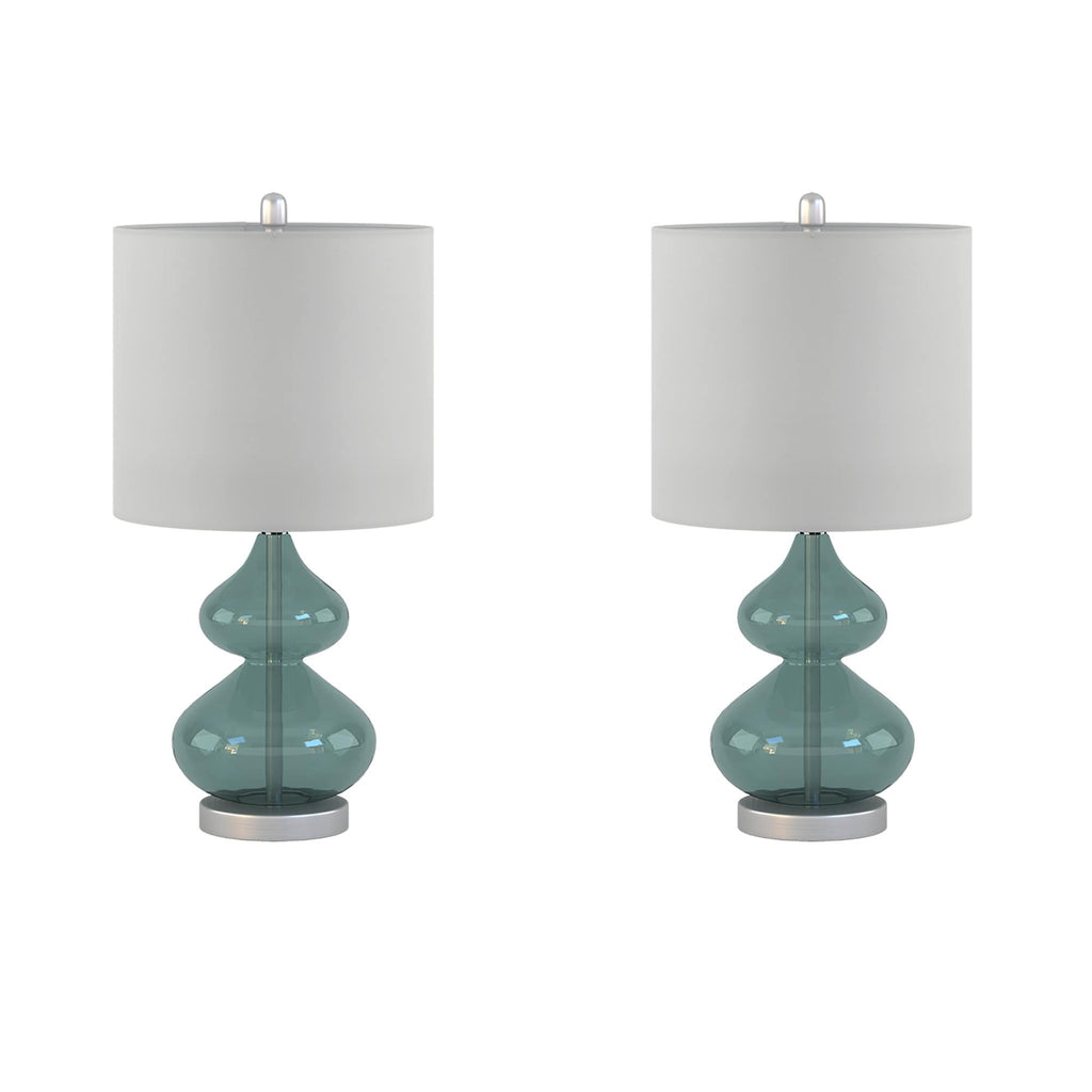 Lampe de table en verre courbé Ellipse, lot de 2