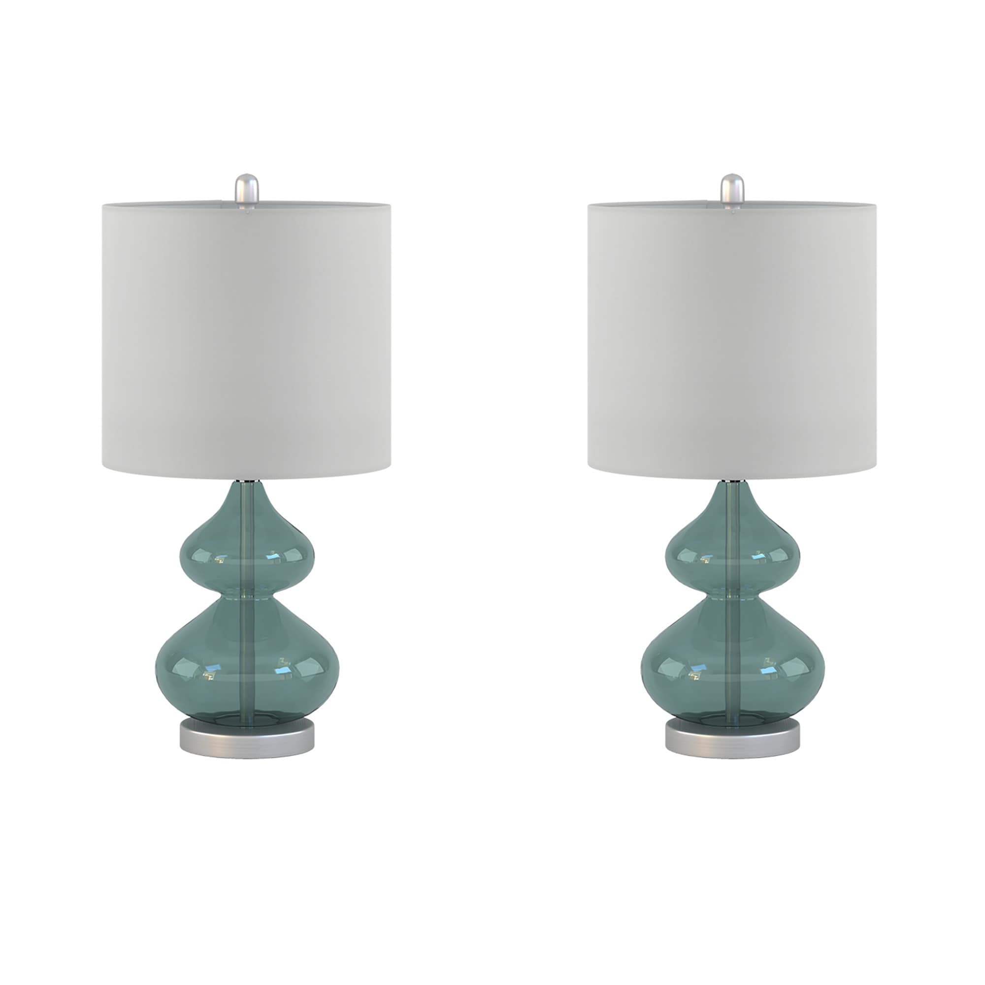 Lampe de table en verre courbé Ellipse, lot de 2